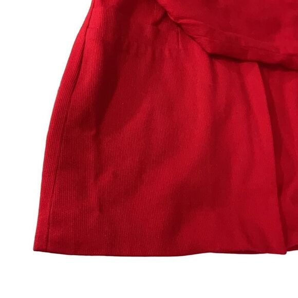 VTG N.I.C New York Red Ribbed Fitted Jacket Shoulder Pads Button Front Sz 4 - Picture 10 of 10